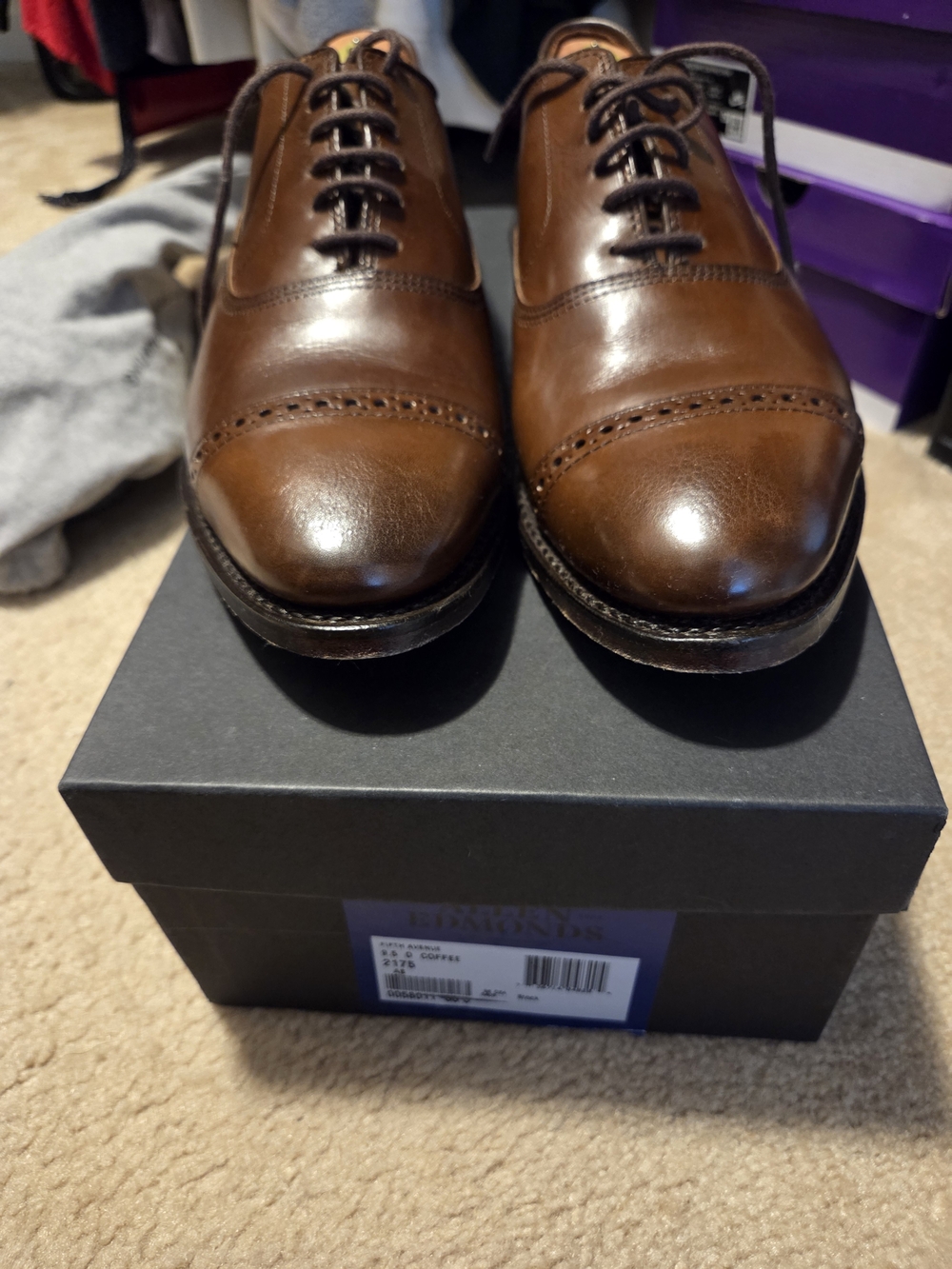 Allen Edmonds Brown Cap-Toe Oxford Dress Shoes
